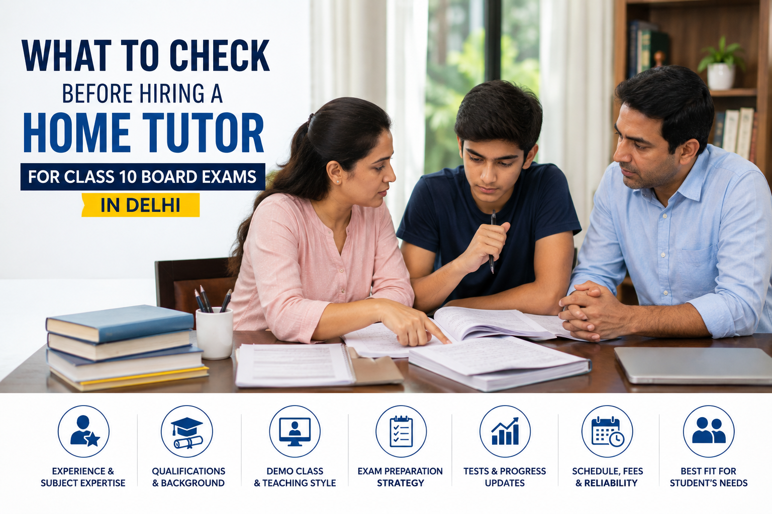 What to Check Before Hiring a Home Tutor for Class 10 Board Exams in Delhi